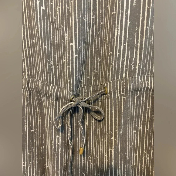 Eileen Fisher 100% Silk Black Printed Tie Waist Sleeveless Midi Dress Size Small - Picture 3 of 6